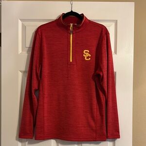 USC Quarter Zip Cardinal and Gold Unisex Top